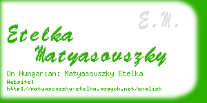 etelka matyasovszky business card